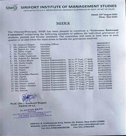 SIMS Grievance Redressal Committee